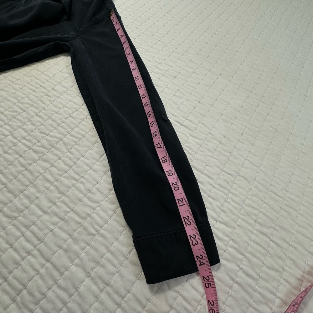 Anthropologie Cloth & Stone 100% Tencell Tyocell Long Sleeves Black Jumpsuit - Picture 9 of 14